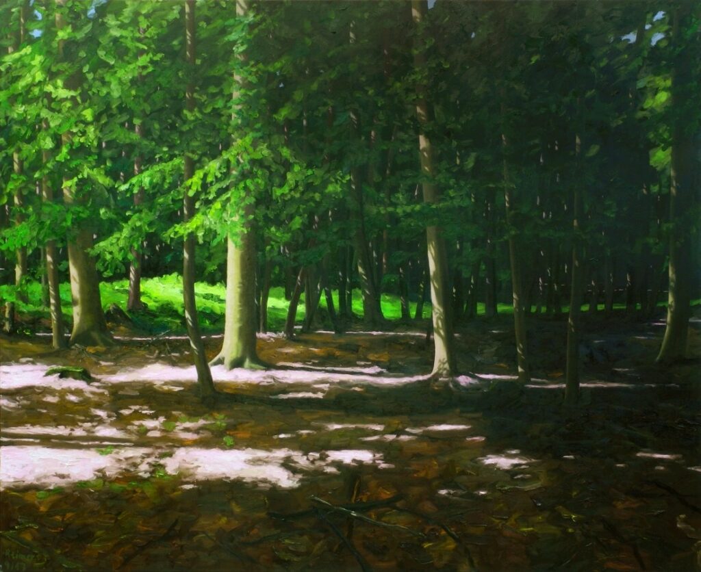 Hermann Reimer: Wald 2018, Öl auf Leinwand, 220 x 180 cm, 13.000 Eur
