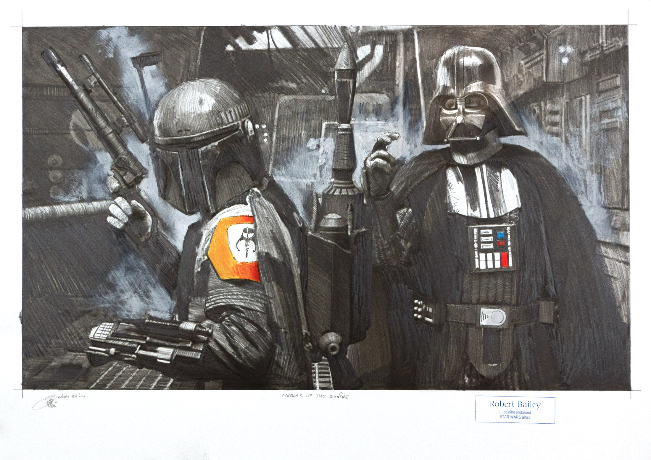 Robert Bailey: Heroes of the empire, Unikat, Bleistiftzeichnung, 75 x 56 cm, 2.940 Eur