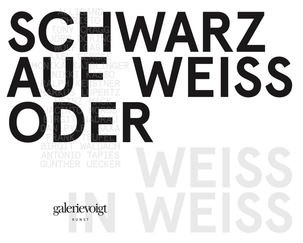 Einladung zur Ausstellung "Schwarz auf Weiss oder Weiss in Weiss" der Galerie Voigt in Nürnberg, 2020 ©Galerie Voigt