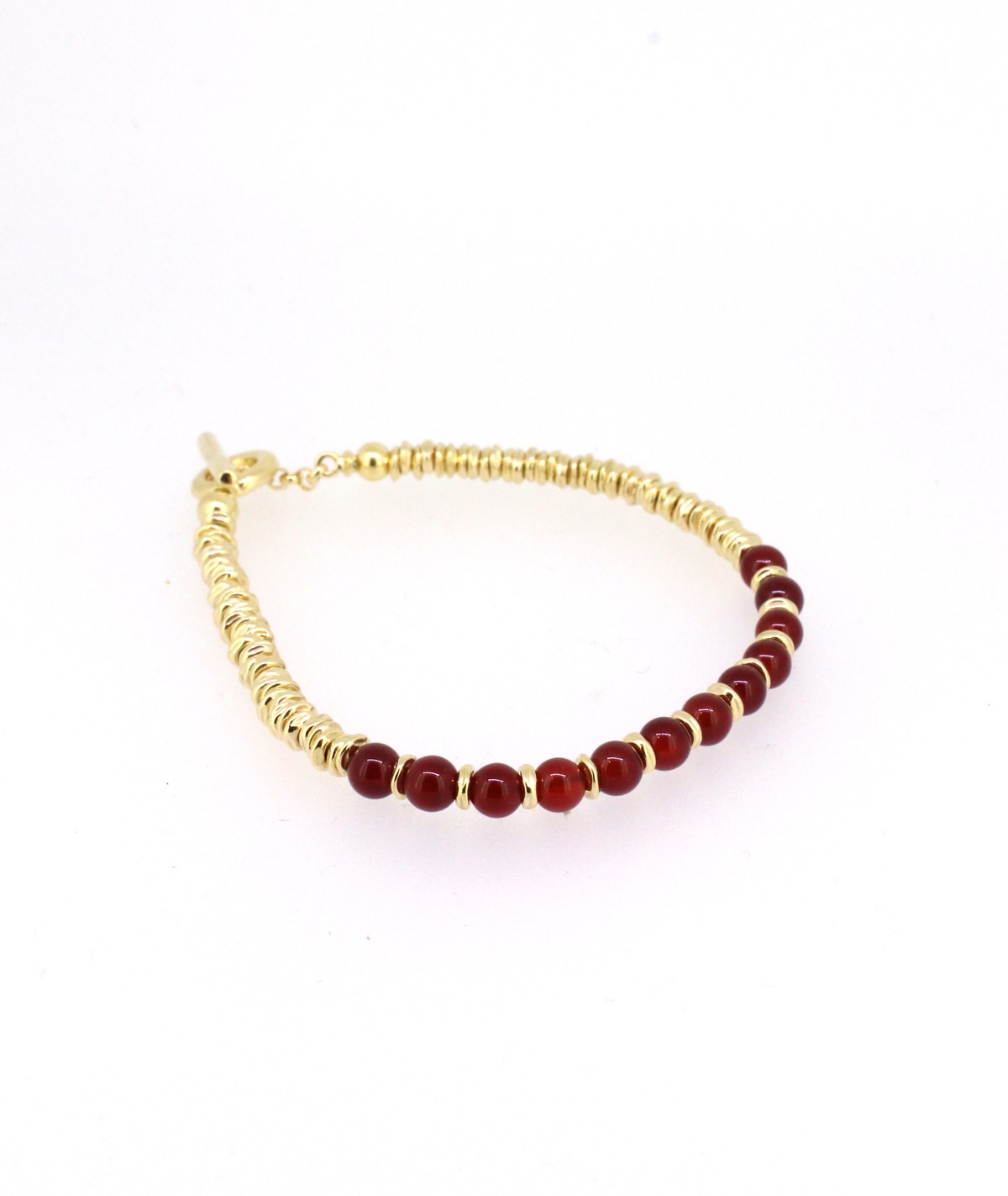 Armband Achat rot Silber goldp - Badel - B-T-RM3-YL-003