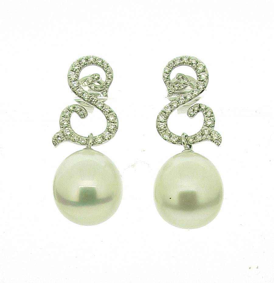 Ohrringe Perlen 18ct Weißgold - Individuelle Marken - F2RE18