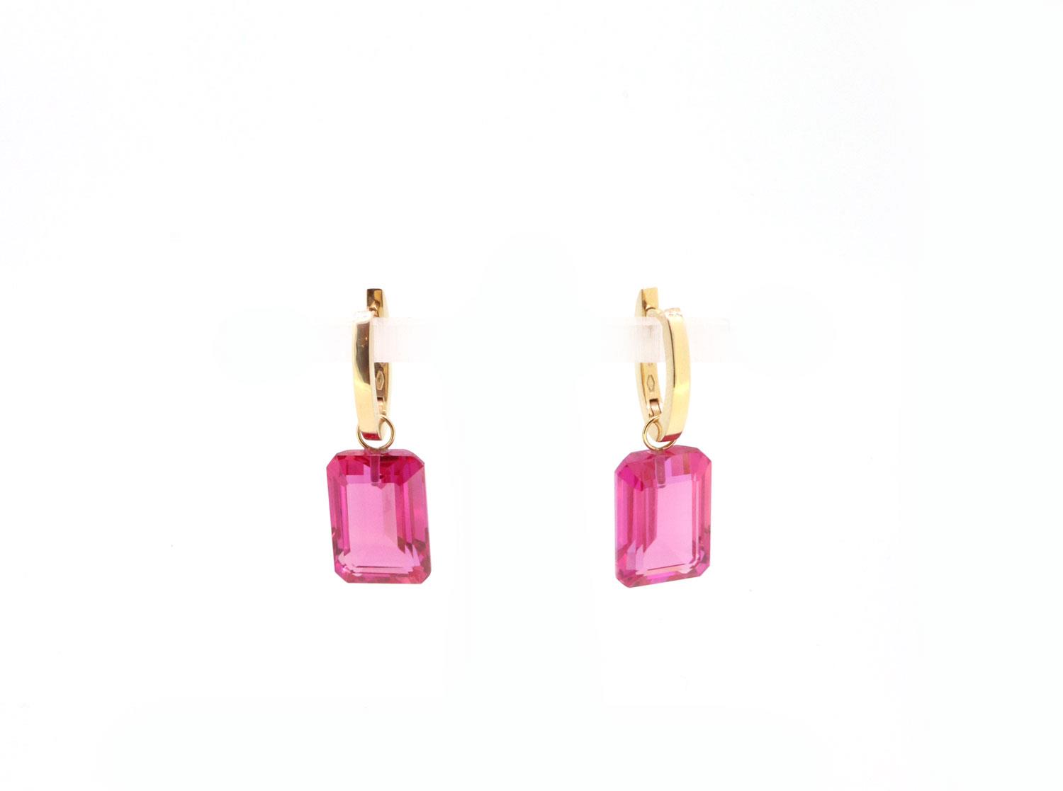 Ohrschmuck Einhänger Rubin pink Roségold - Individuelle Marken - 321nico10-10