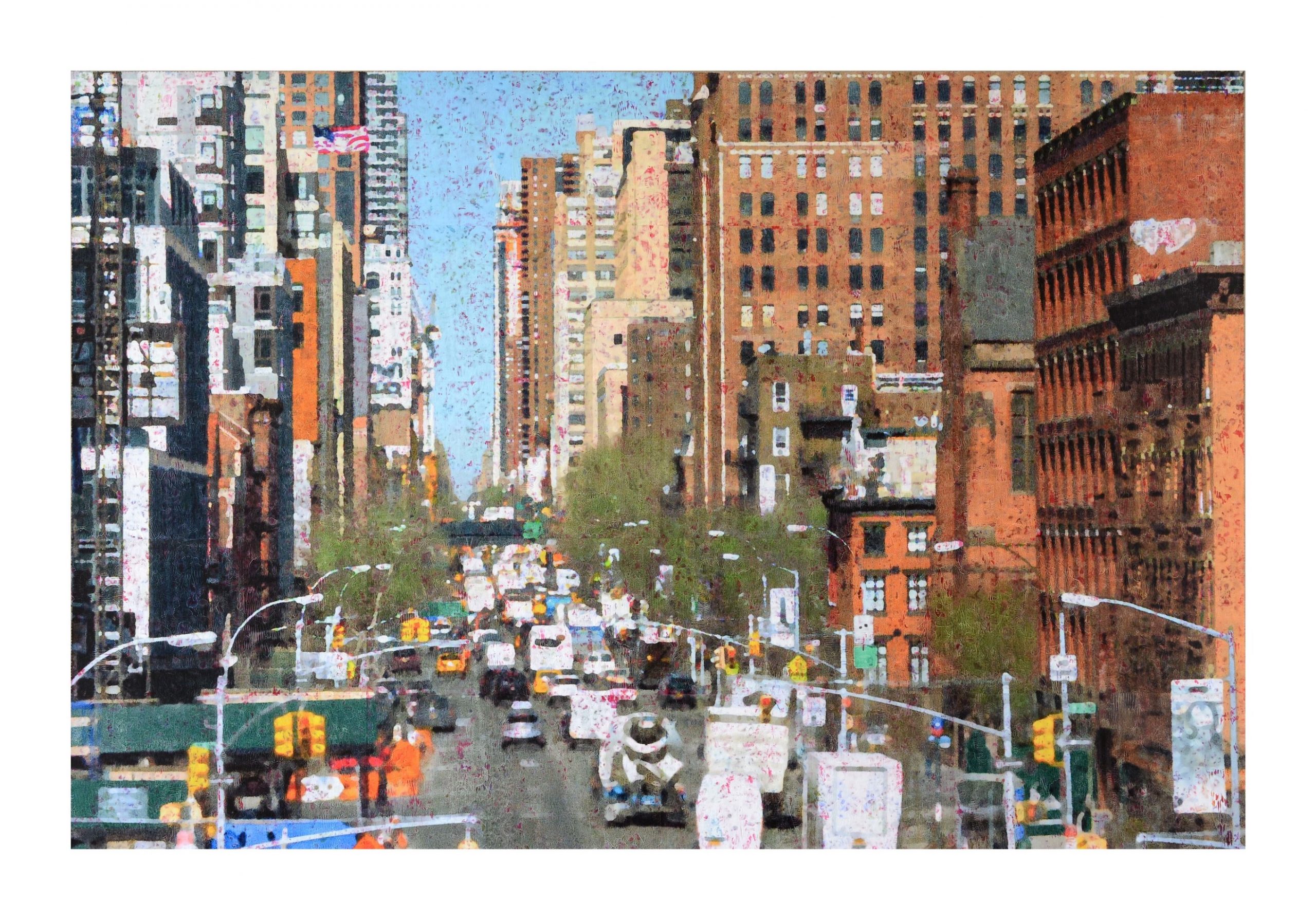 Ralph-J., Petschat, Chelsea N.Y., Acryl/Pigmenttinte/Papier auf Leinwand, 150 x 100 cm, 3.800 Eur