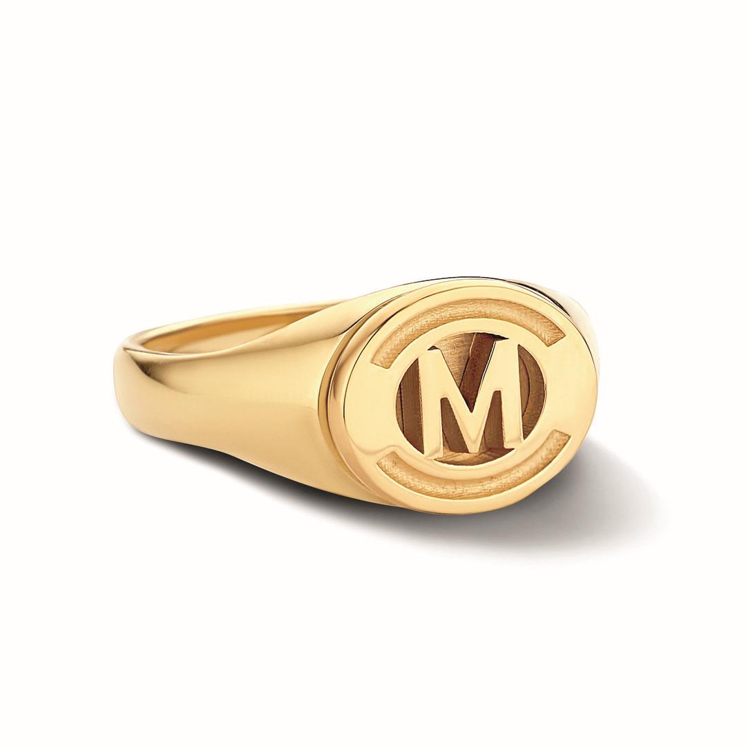 Signet Ring M Gelbgold - Minitials - 4-SR-yg-M