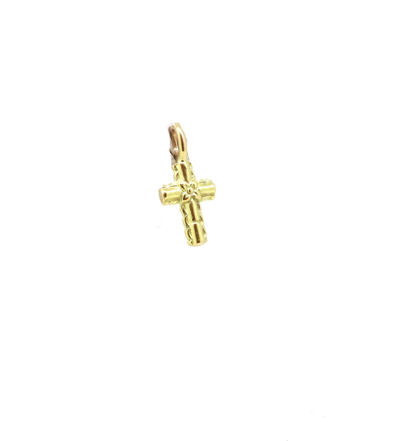 Anhänger Mini Kreuz 18ct Gelbgold - Diagon - 7-9835