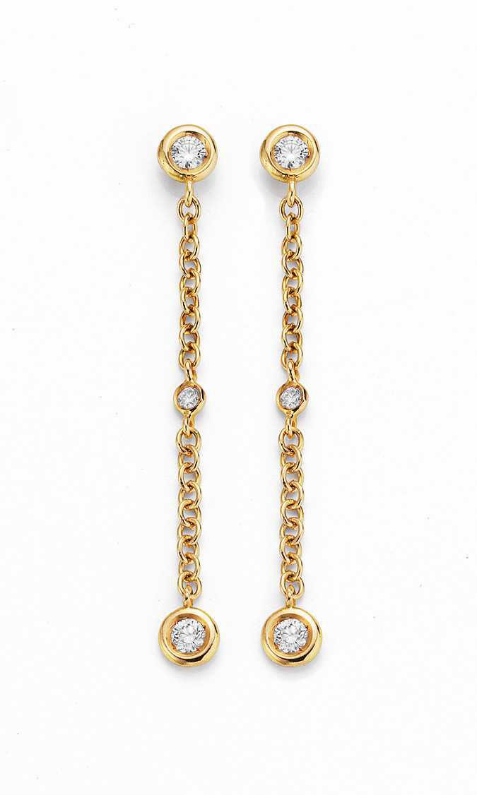Ohrringe 18ct Gelbgold mit Diamanten - GalerieVoigt - 95193.7000B