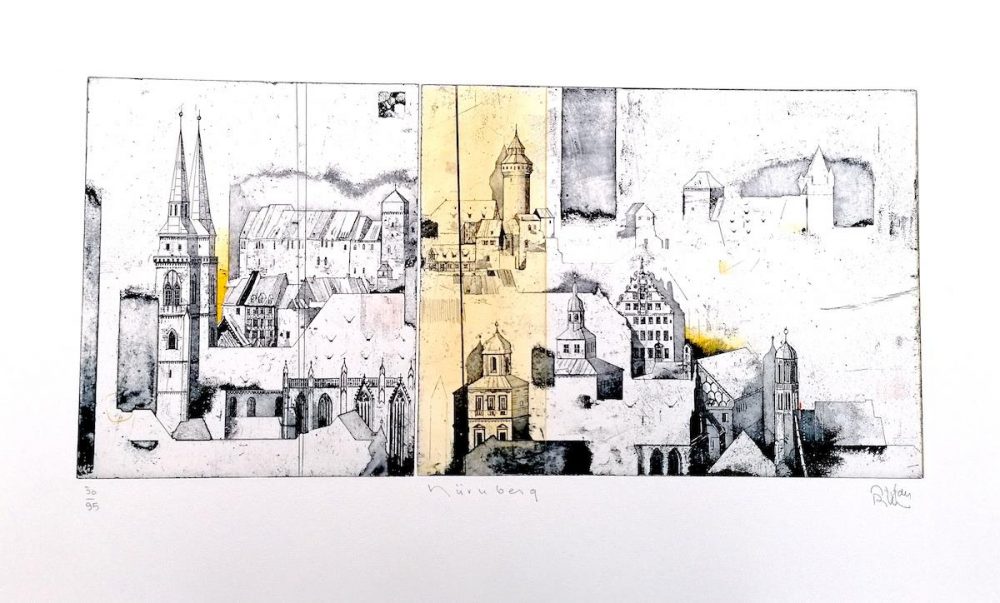 Stefan Becker, Nürnberg,Radierung, Auflage 30/95, Blattformat 66,5 x 41 cm, handsigniert und nummeriert, 260 eur