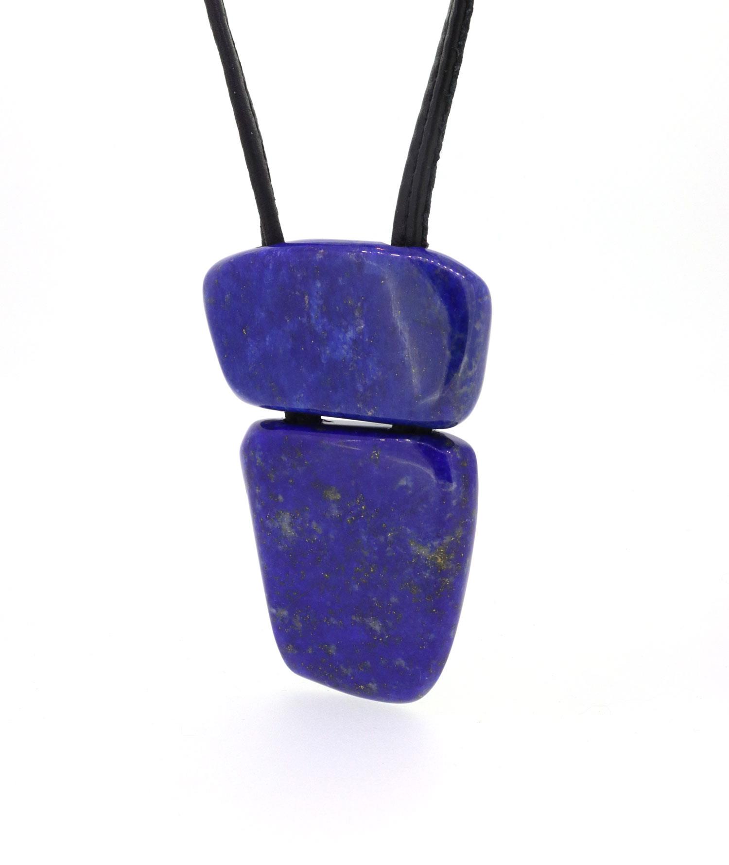 Kette Lapis Lazuli Leder - Monies - U6-588