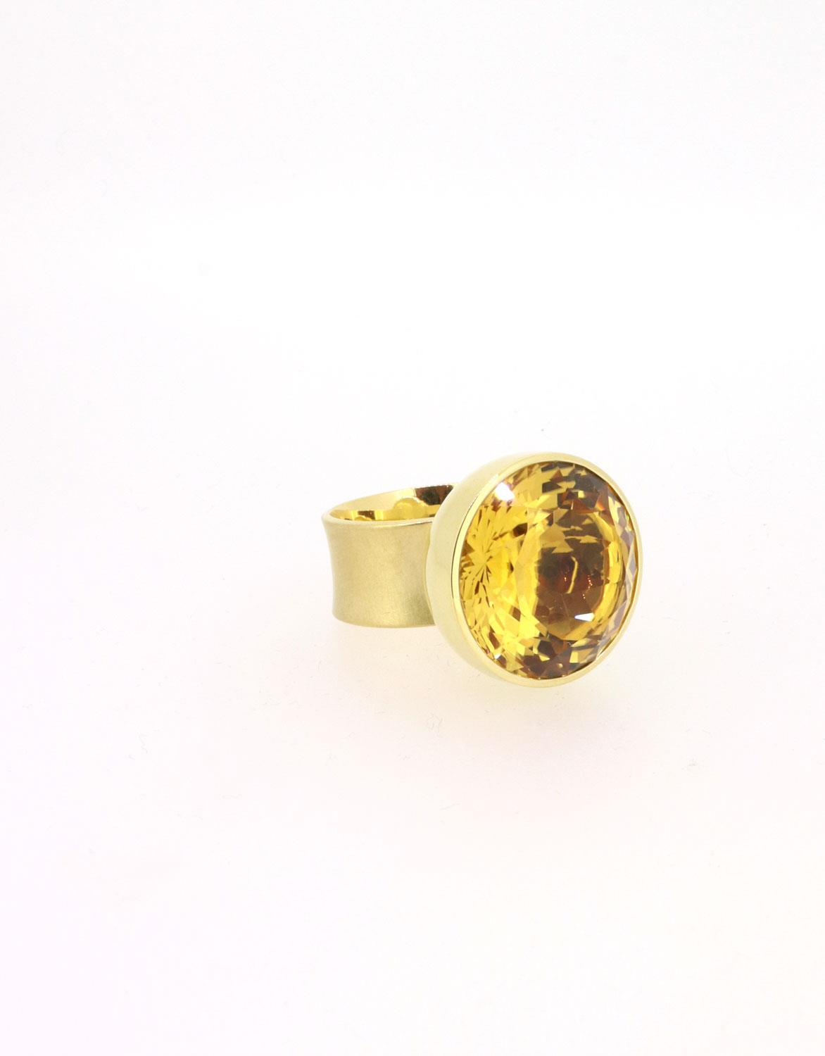 Ring Pokal Gelbgold 20mm Citrin - Georg Spreng - 422spre03-4A
