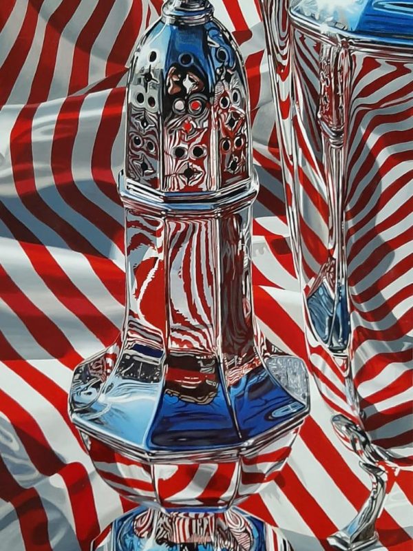 Thomas Kaemmerer, Rote Streifen, Unikat, Öl auf Leinwand/ Holz, 40 x 80 cm, 4.200 €