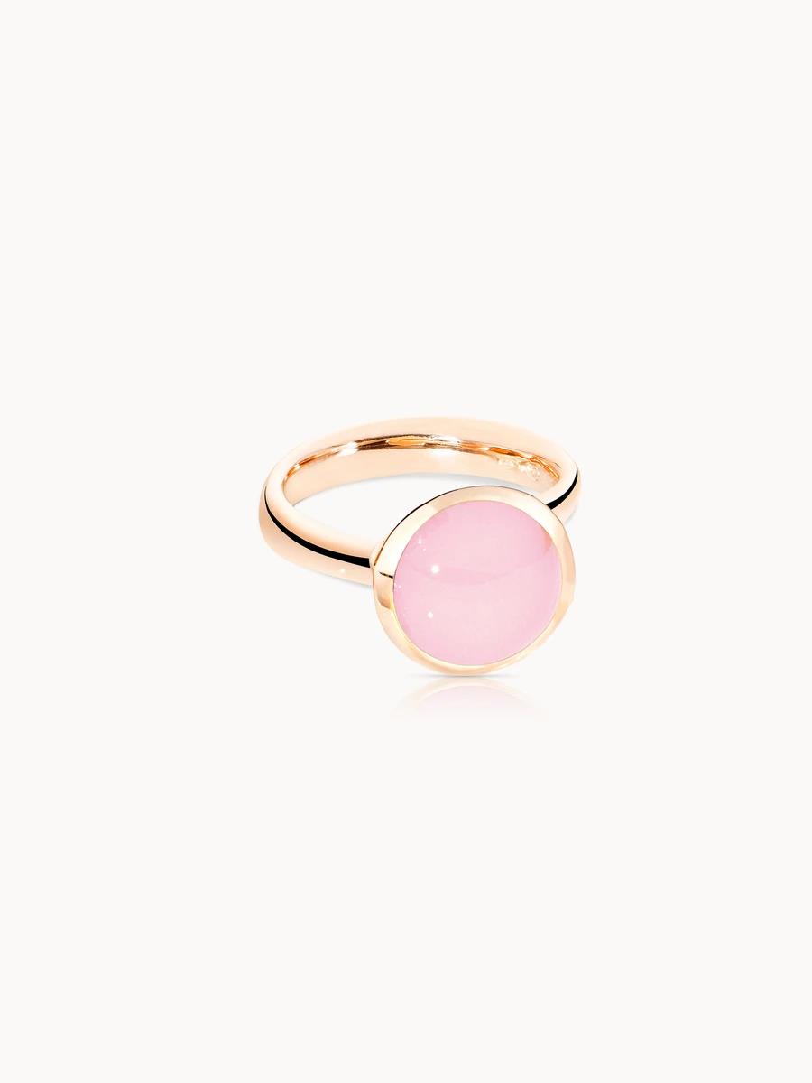 Ring Bouton large Chalcedon pink 18kt Roségold - Tamara Comolli - R-BOU-L-Chalpi-rg