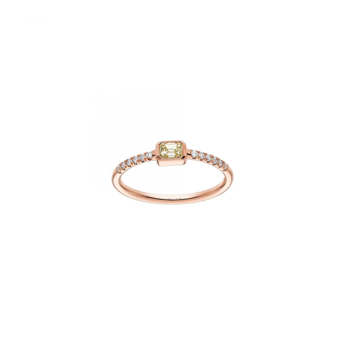 Ring gelber Diamant Baguette Rosegold - Lefteris Margaritis - RG043