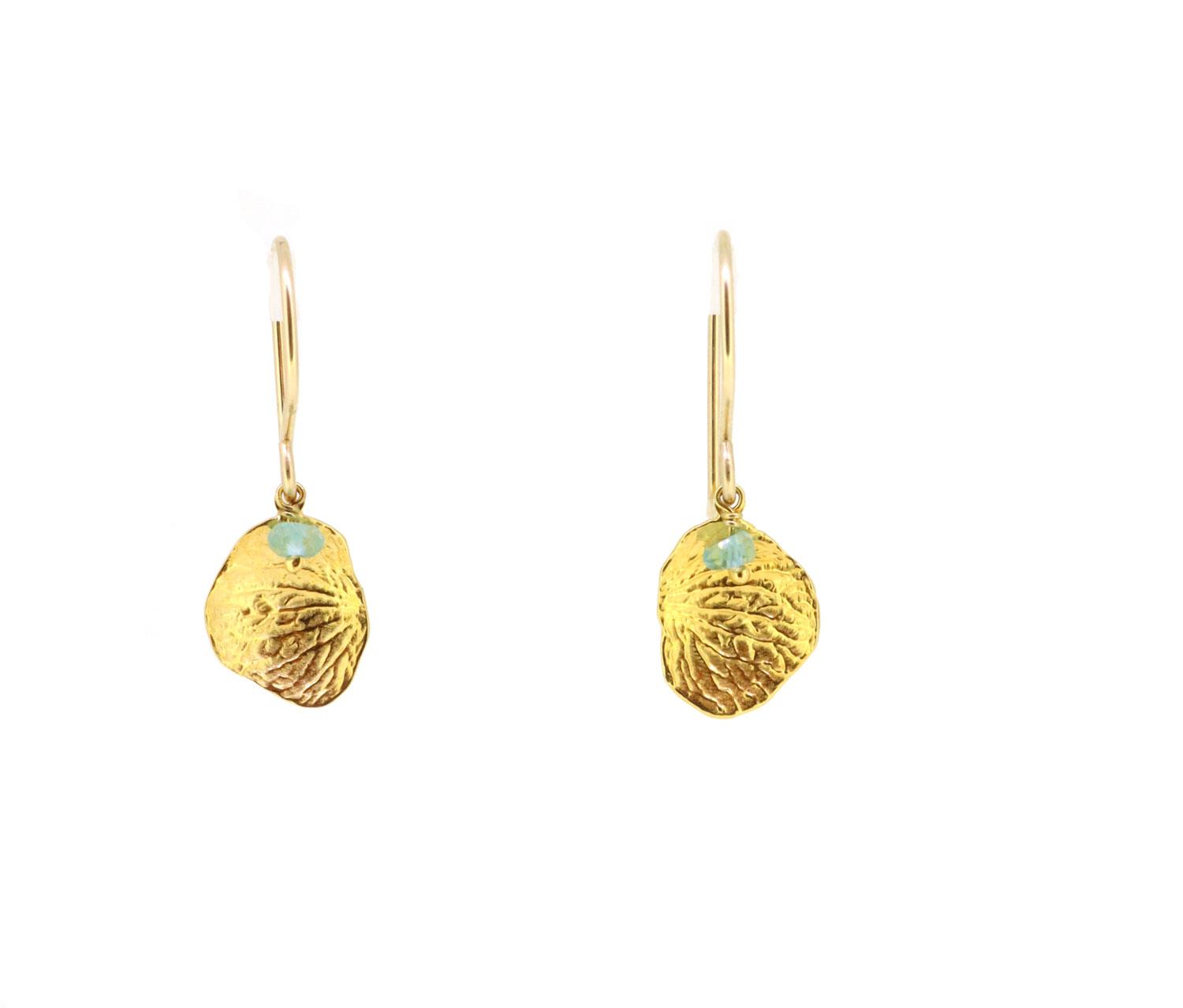 Paar Ohrringe 925 Silber goldplattiert Aquamarin - Catherine Weitzman - E1111V