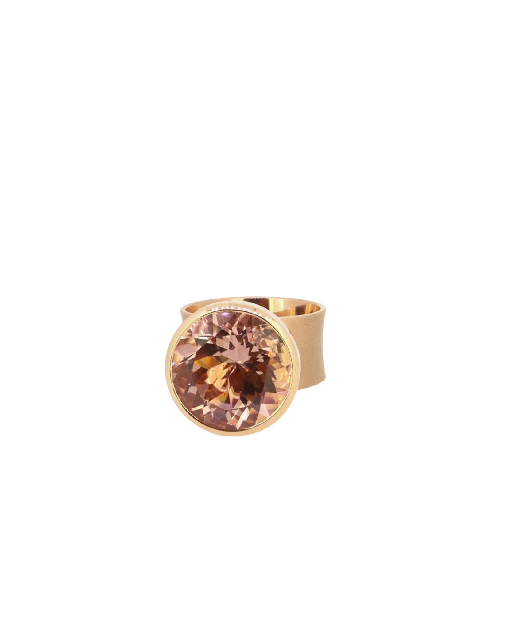 Ring Pokal Morganit 16mm Rotgold - Georg Spreng - 422spre03-6A