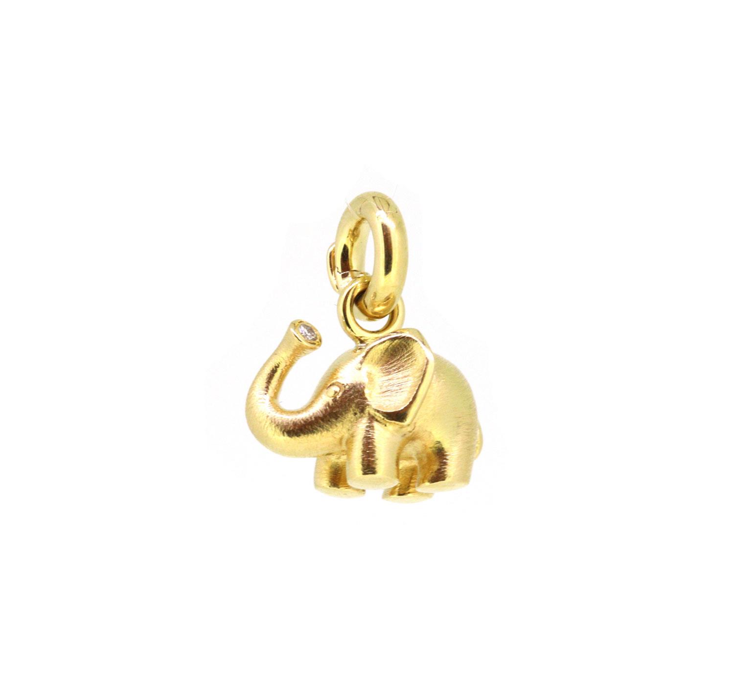 Anhänger Charm Elefant mit Brillant 18kt Gelbgold - Ole Lynggaard - A1380-402