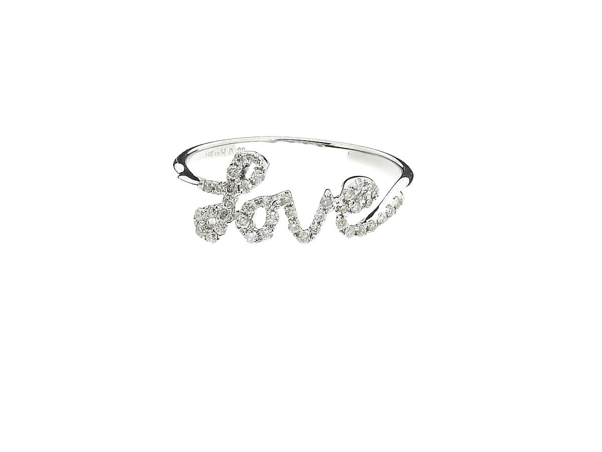 Ring Love 18ct Weißgold Diamanten - Individuelle Marken - 736191