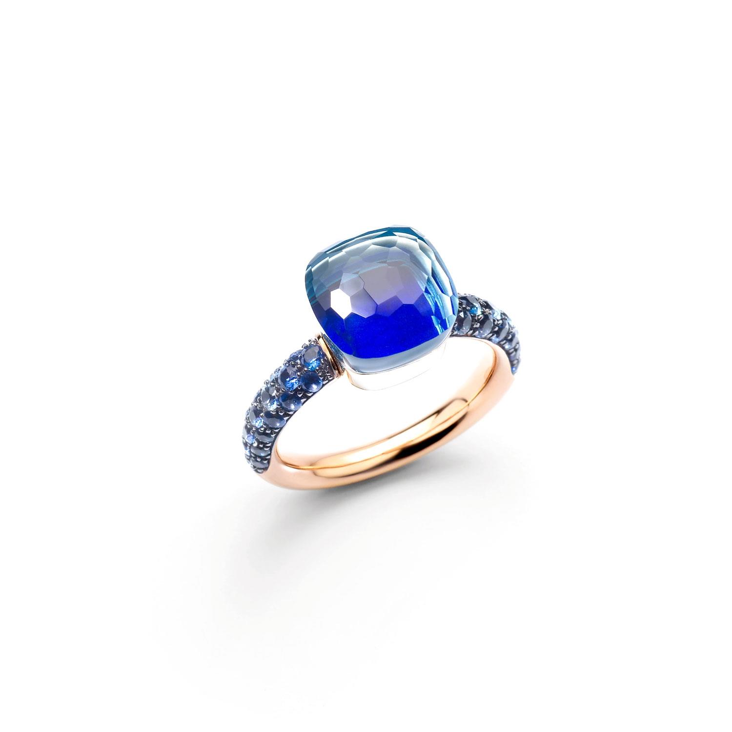 Ring Nudo Classic London Blue Topas Lapis Saphir - Pomellato - PAB9040O6BKRZALTL