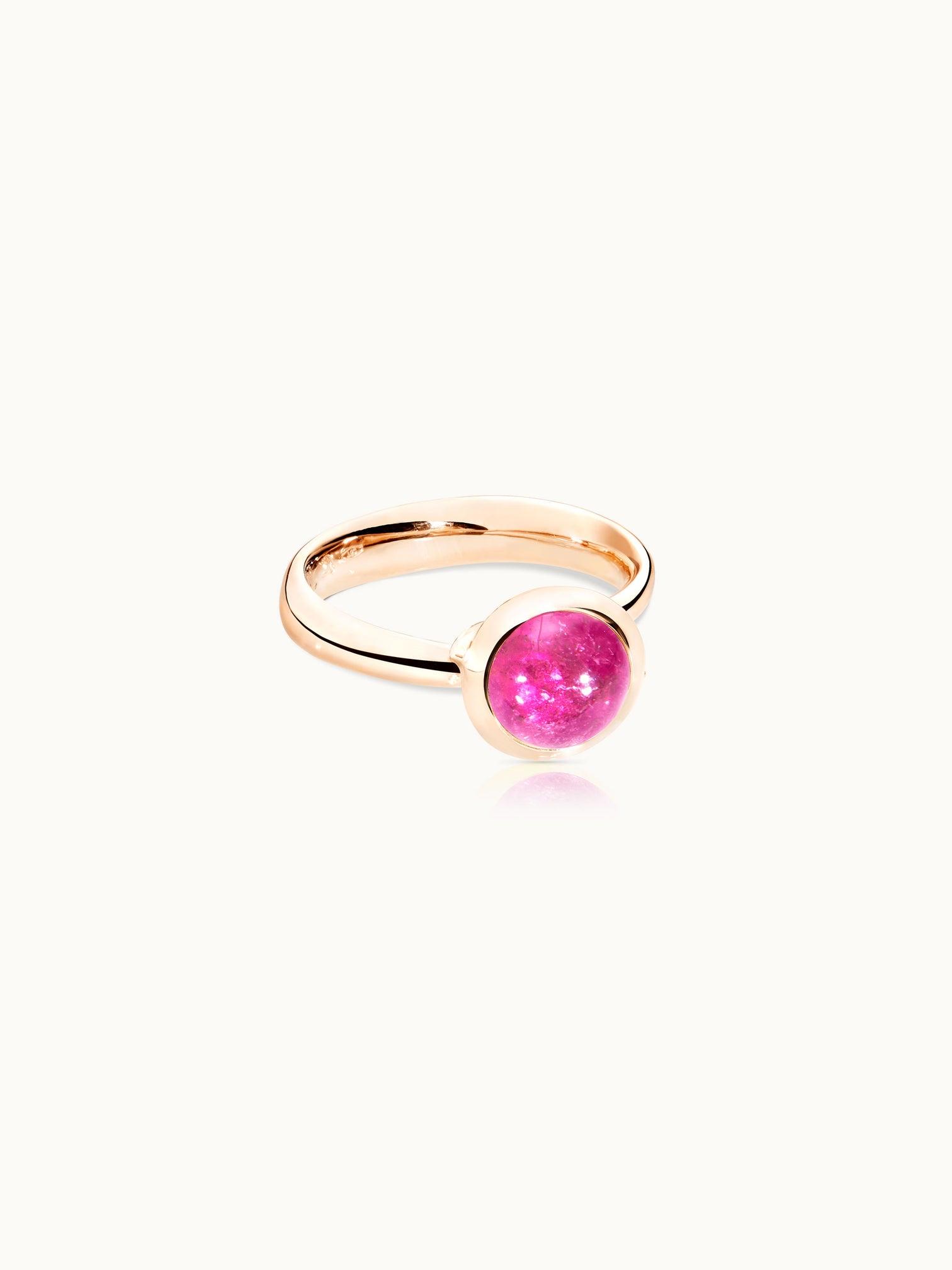Ring Bouton small Turmalin rosa 18kt Roségold - Tamara Comolli - R-BOU-s-TuRo-rg