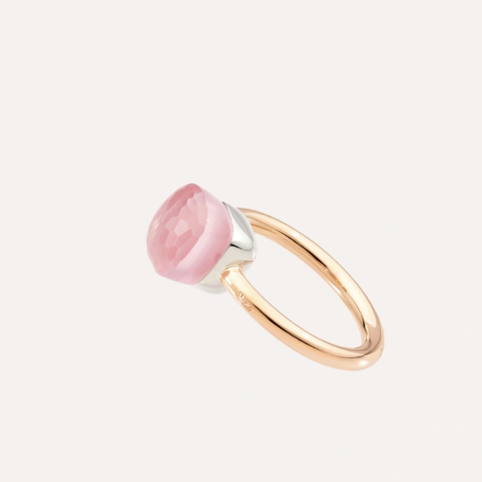 Ring Nudo Petit 18kt Rosé- und Weißgold Rosenquarz - Pomellato - PAB4030O6000000QR
