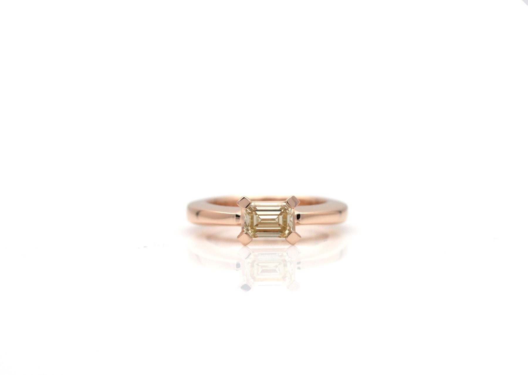 Ring Diamant Emerald Natural Fancy 18kt Roségold - Jochen Pohl - C8-5-IV