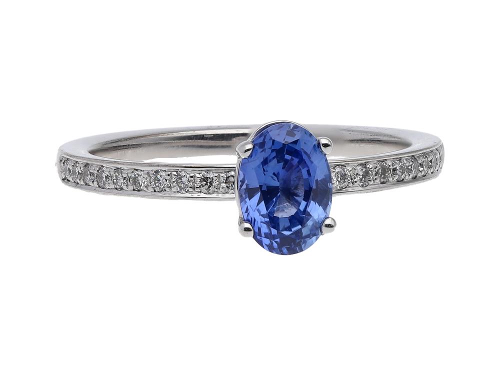 Ring Saphir blau Diamanten 18kt Weißgold - Krieger - 332.4020.94.5