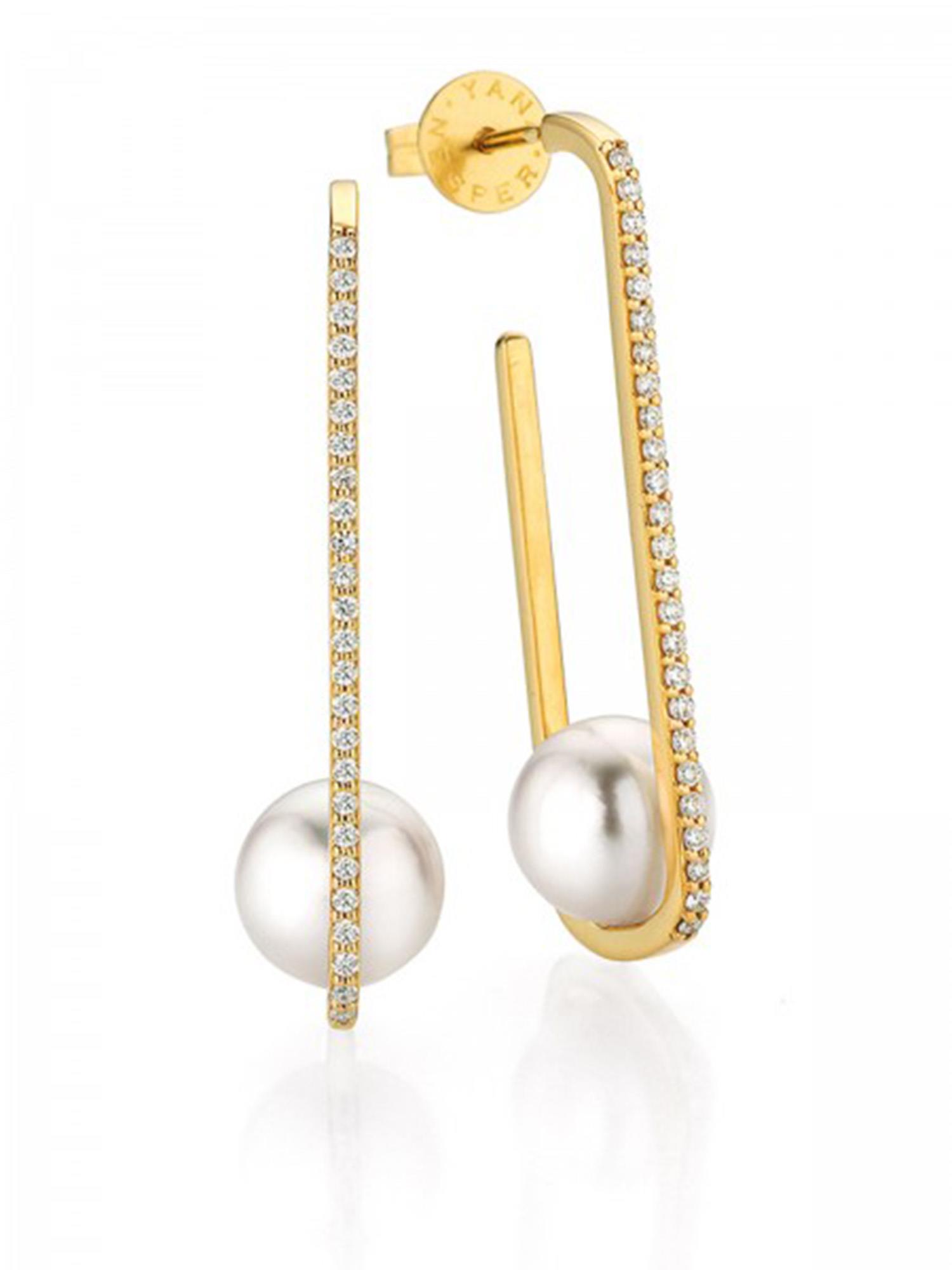 Ohrstecker Charmant Perle Brillanten 18K Gelbgold - Yana Nesper - AP178-7gg