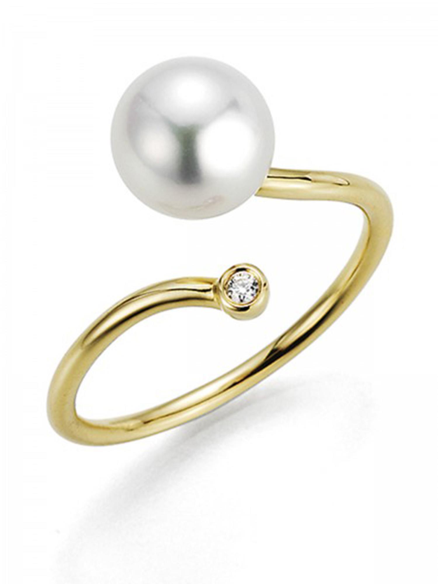 Ring Next Perle 1 Brillant 18kt Gelbgold - Yana Nesper - AP89-7