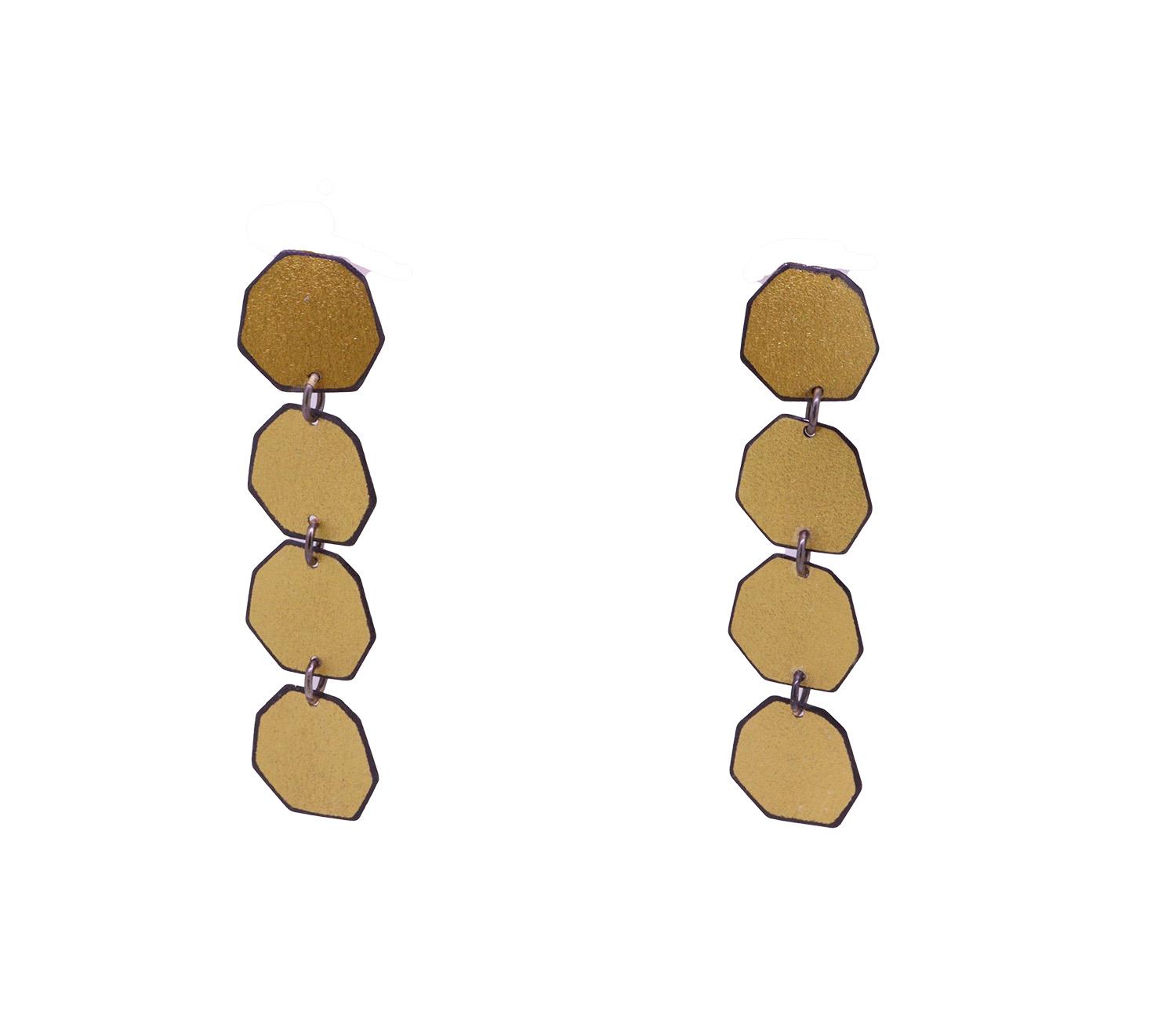 Ohrringe 925 Silber vergoldet und oxidiert - Maria Rzewuska - SBAK5303B