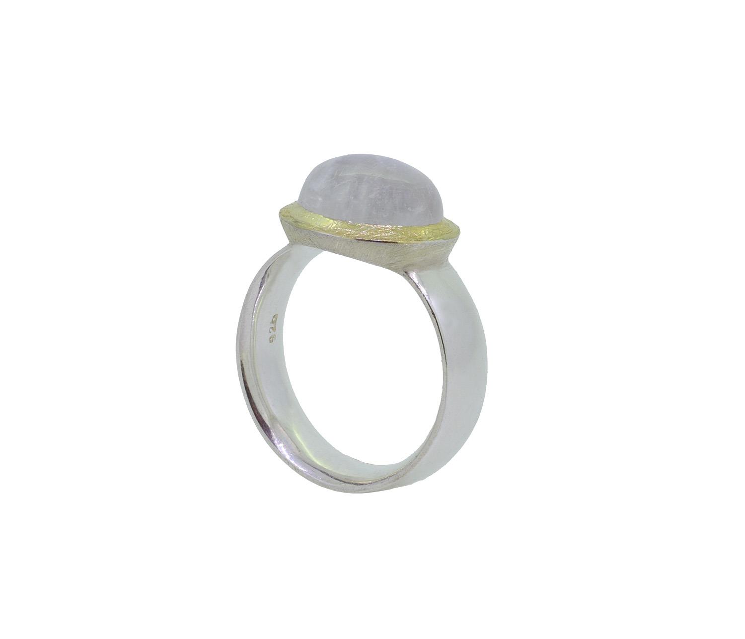 Ring Labradorit 925 Silber teils goldplattiert - Individuelle Marken - 1631