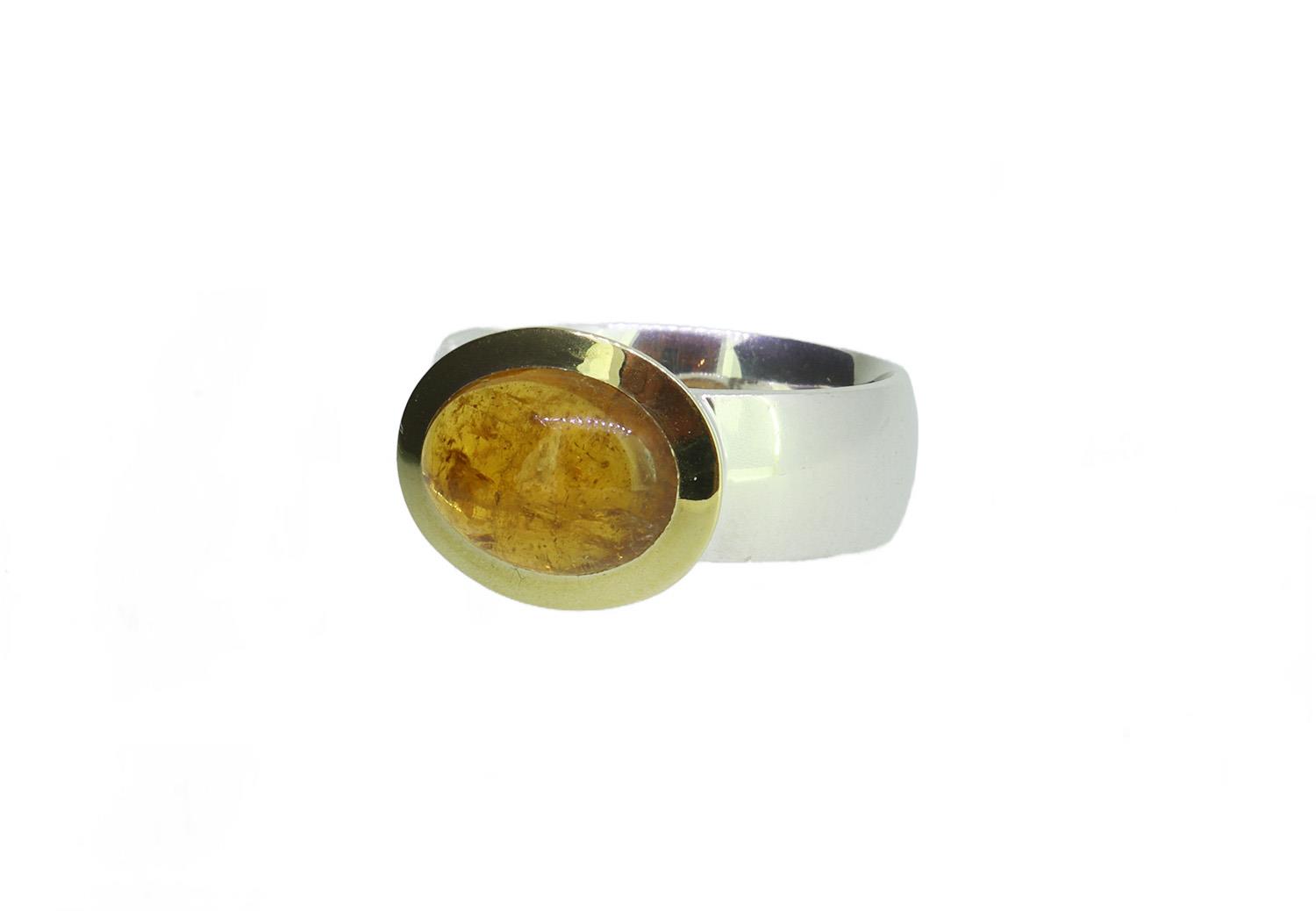 Ring Turmalin 925 Silber teils goldplattiert - Individuelle Marken - 735
