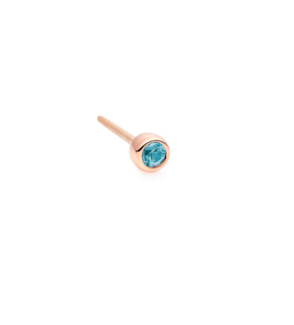 Einzelner Ohrstecker Confetti blauer Diamant - Bron - 8OR4879IBR
