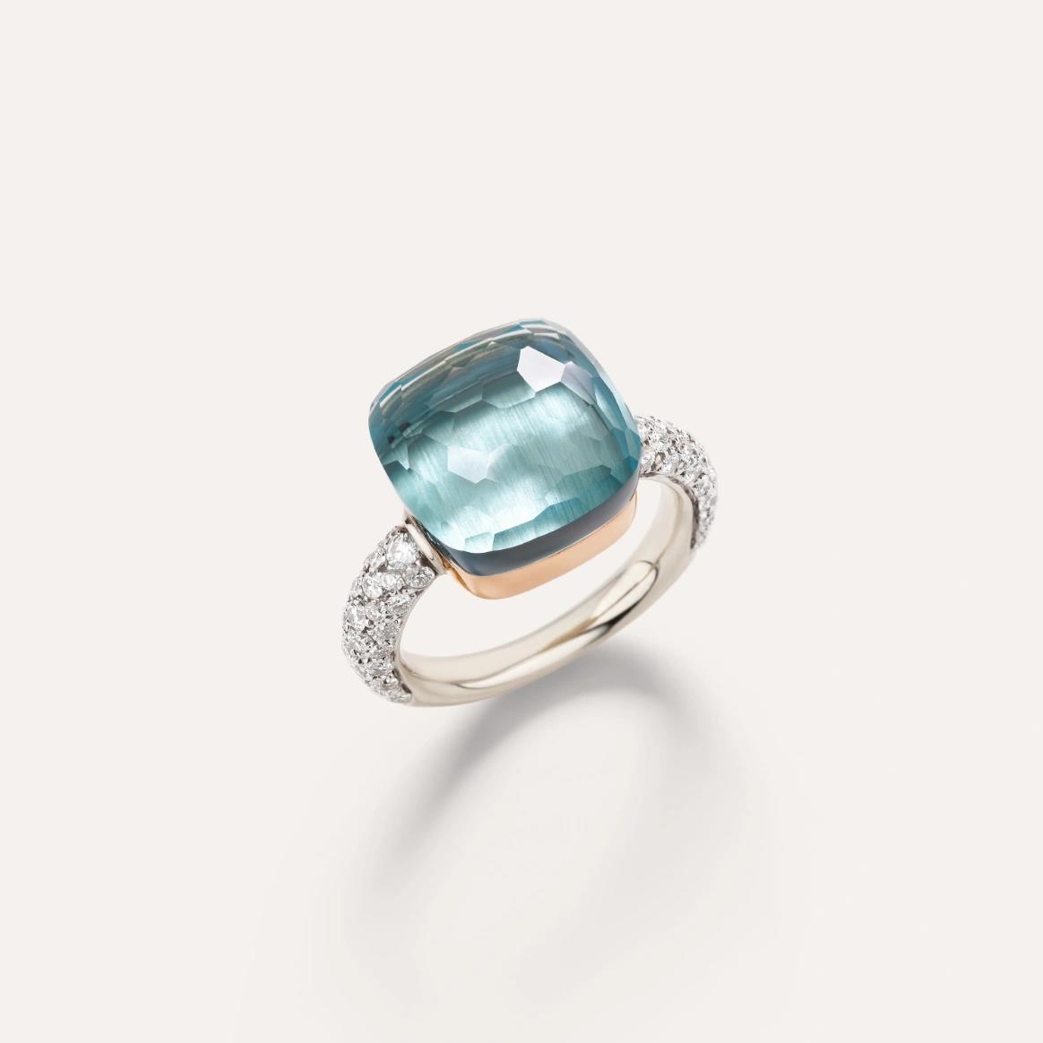 Ring Nudo Maxi Sky Blue Topas Diamanten - Pomellato - PAB4010O6000DB0OY