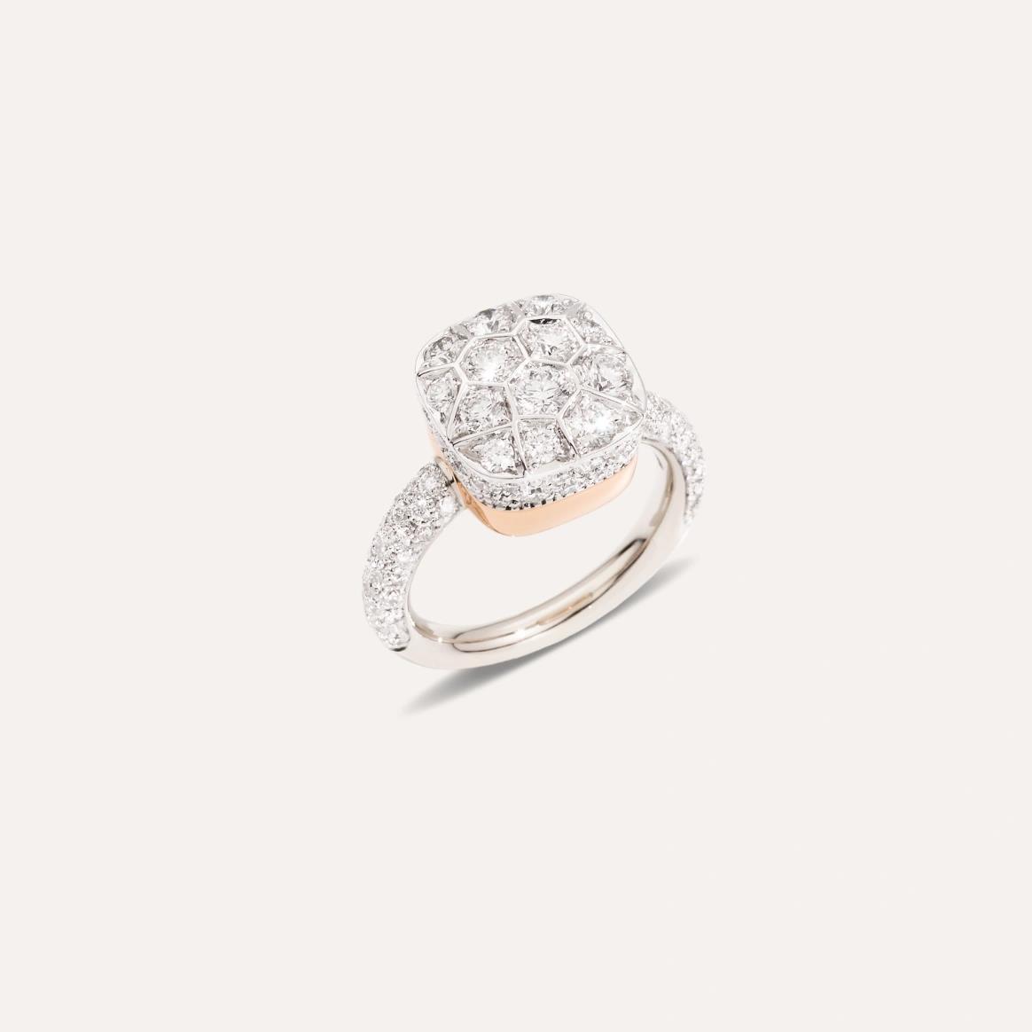 Ring Nudo Maxi Solitaire Diamanten Weißgold - Pomellato - PAB7041_O6000_DB000