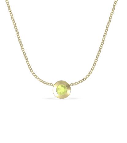 Kette mit Peridot Geburtsstein August Gelbgold - Minitials - 1-BS-Per-yg