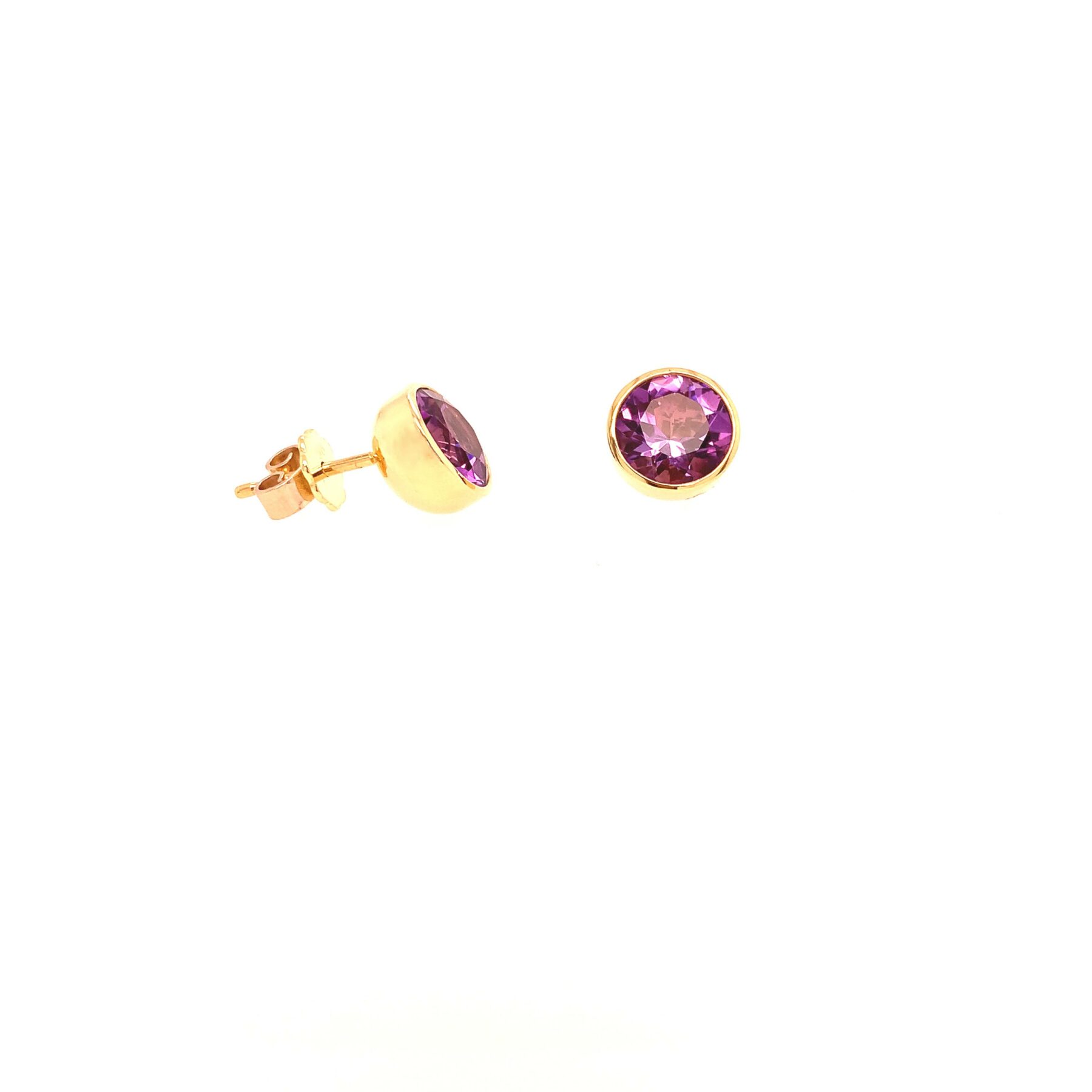 Ohrstecker Blub 8mm Amethyst Gelbgold - Georg Spreng - 324spre09-5A