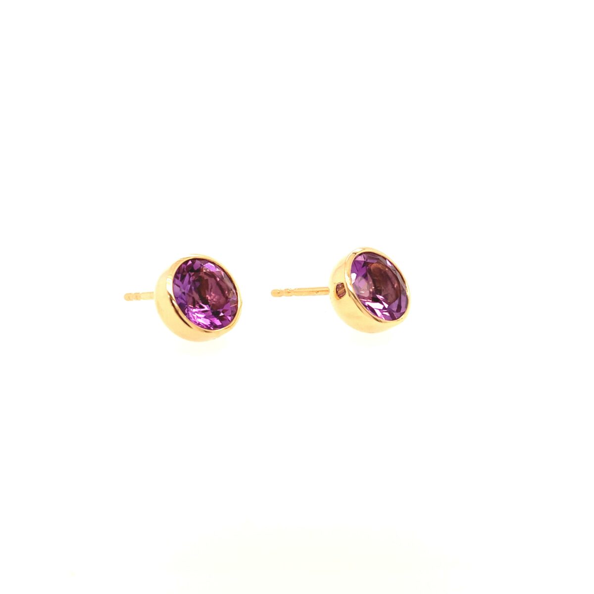 Ohrstecker Blub 8mm Amethyst Gelbgold - Georg Spreng - 324spre09-5A