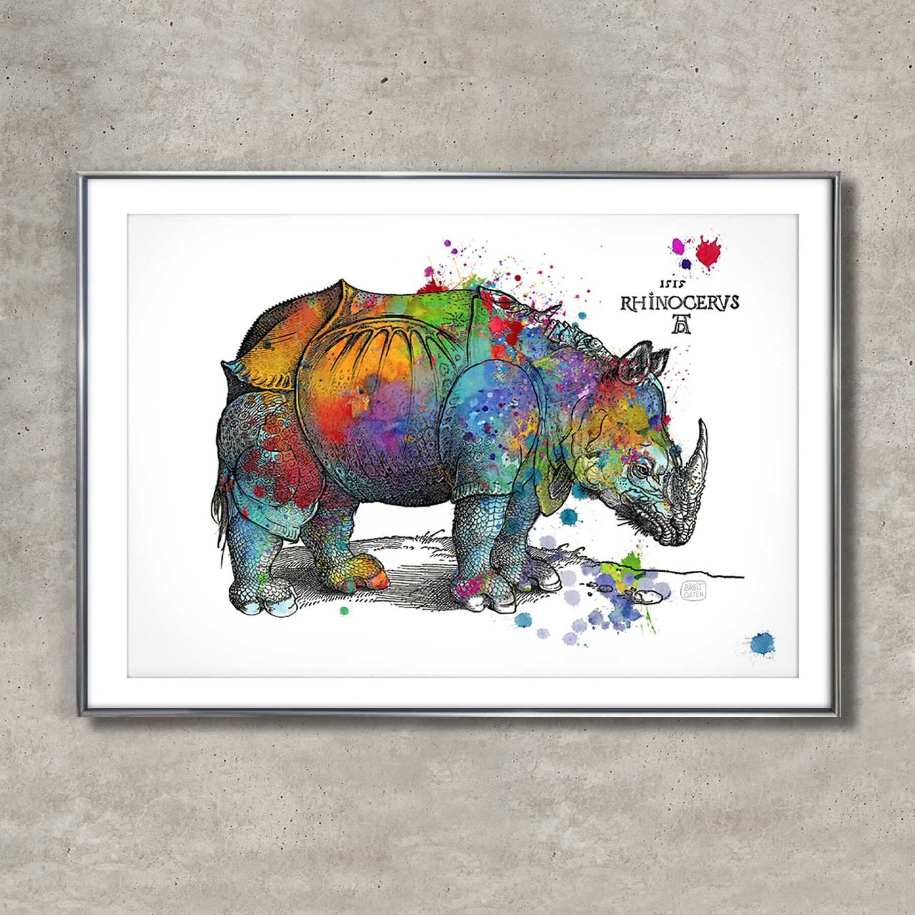 Happy Rhino, bunt - Osten, Birgit - k-BO96