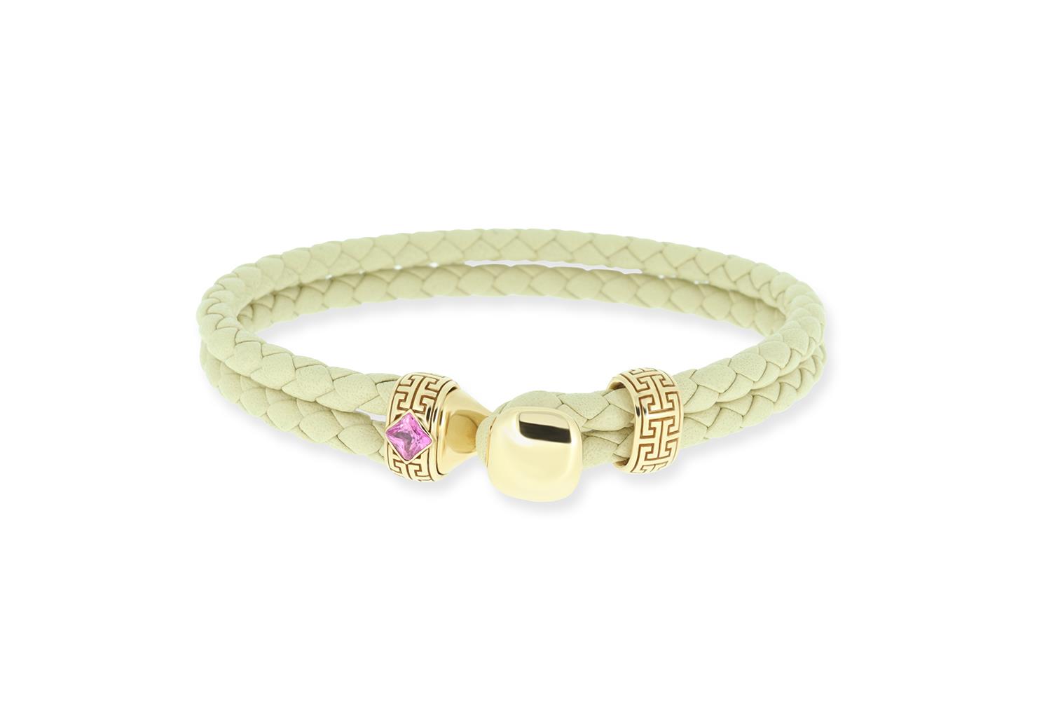 Armband Leder 18K 'Roségold Saphir pink -  - BR2023-R-TM-MGPR-SAPHIR