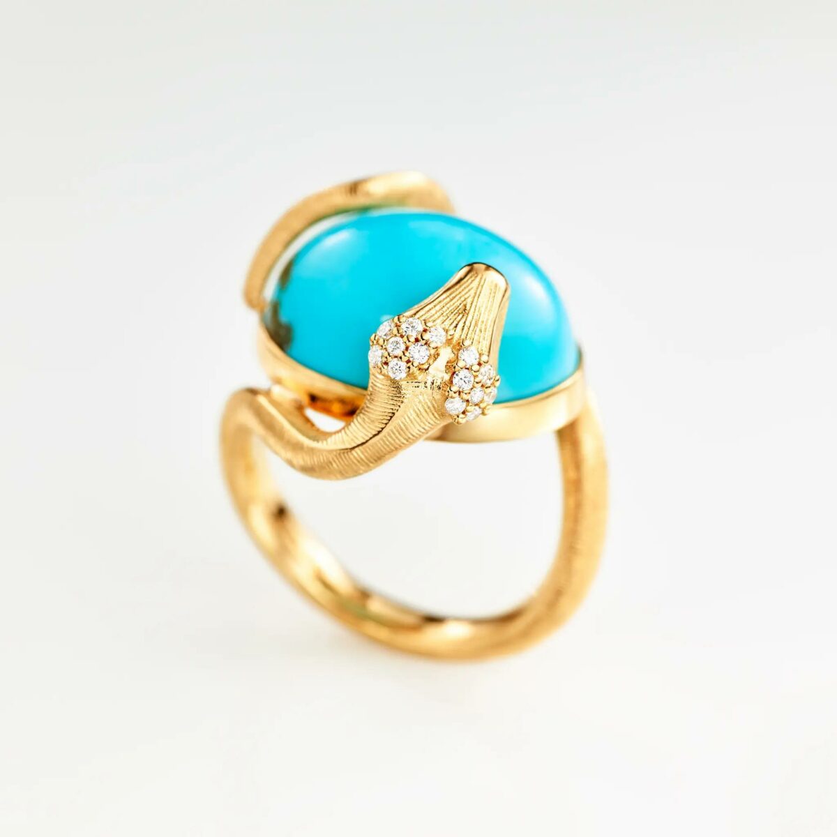Ring Snakes Türkis mit Brillanten 18K Gelbgold - Ole Lynggaard - A9996-451