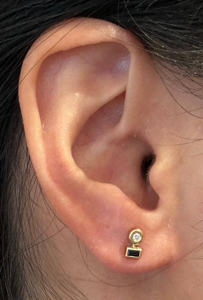 Ohrstecker Brillant Saphir 18K Gelbgold - Lefteris Margaritis - EG0144DS