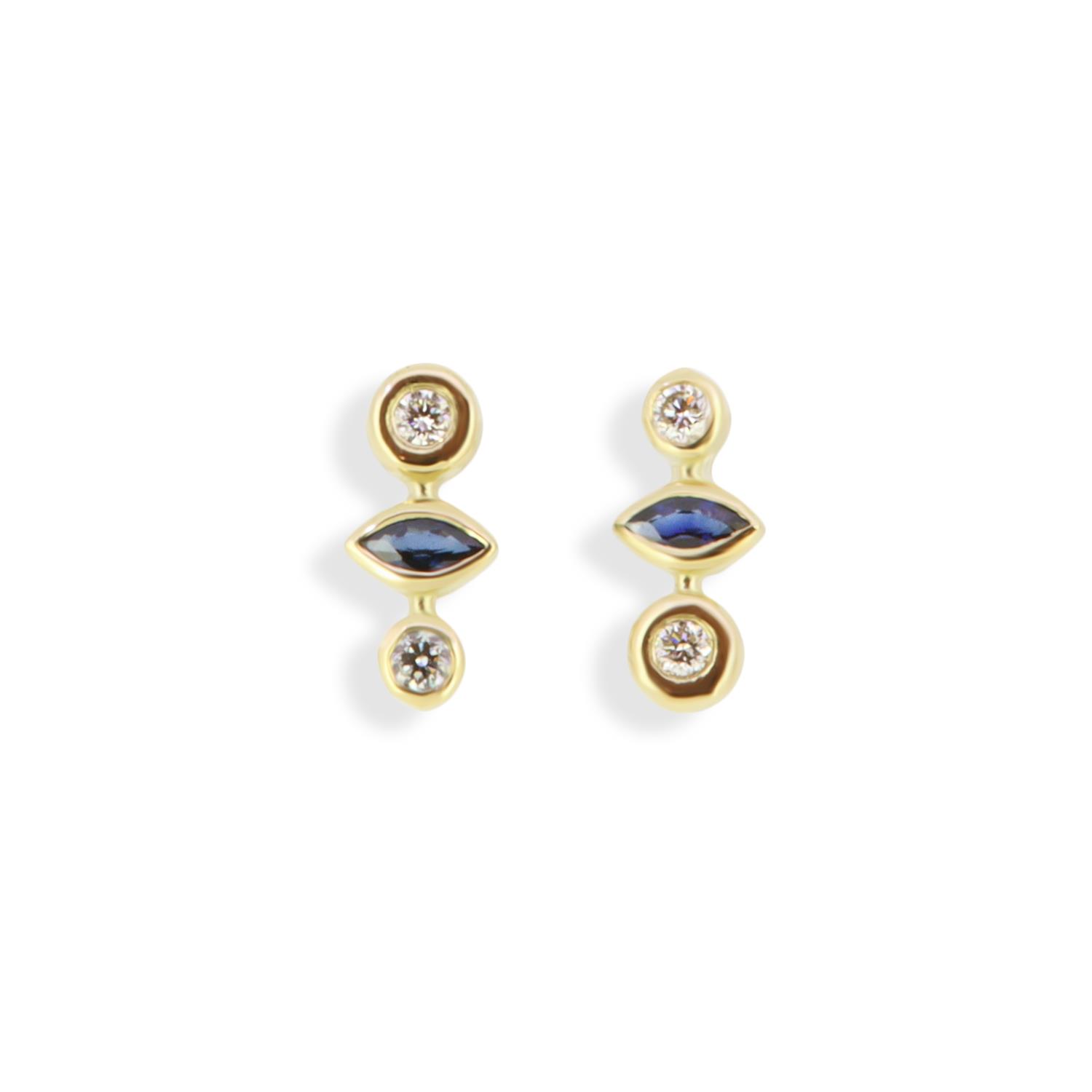 Ohrstecker Brillanten Saphir 18K Gelbgold - Lefteris Margaritis - EG0149S