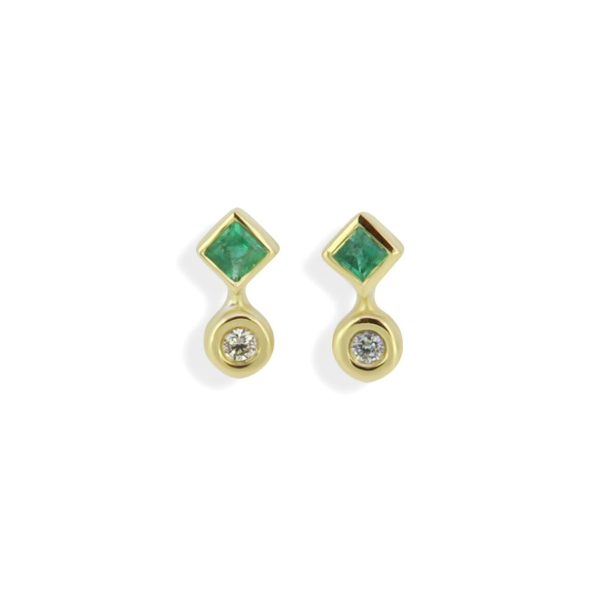 Ohrstecker Brillant Smaragd 18K Gelbgold - Lefteris Margaritis - EG0151E