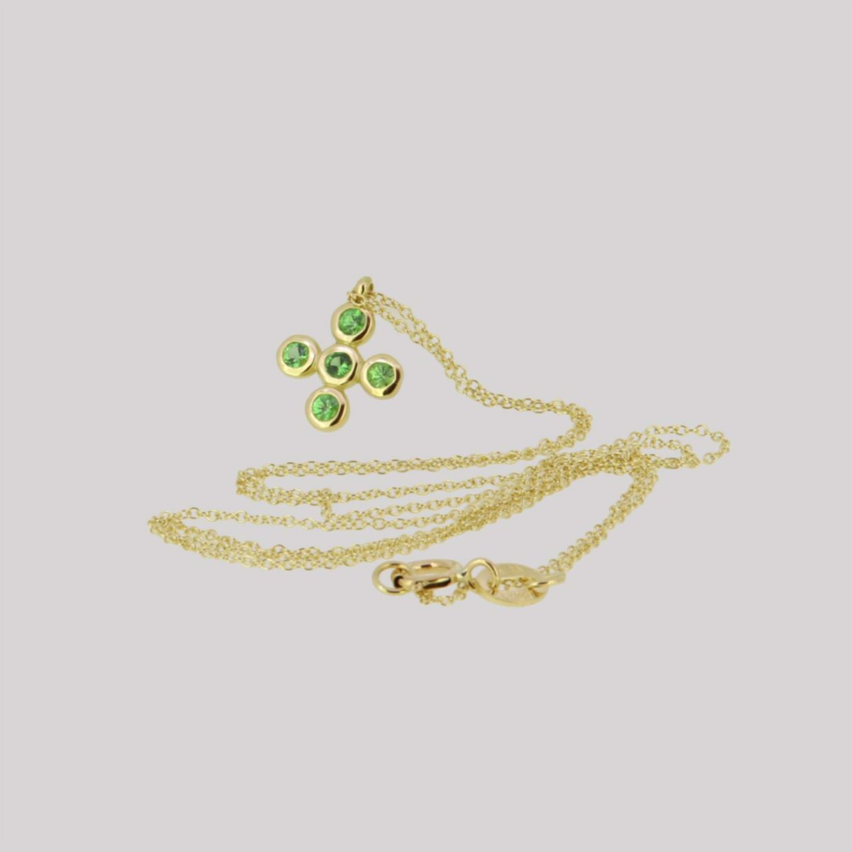 Halskette Kreuz Tsavorit 18K Gelbgold - Lefteris Margaritis - NG0141CH