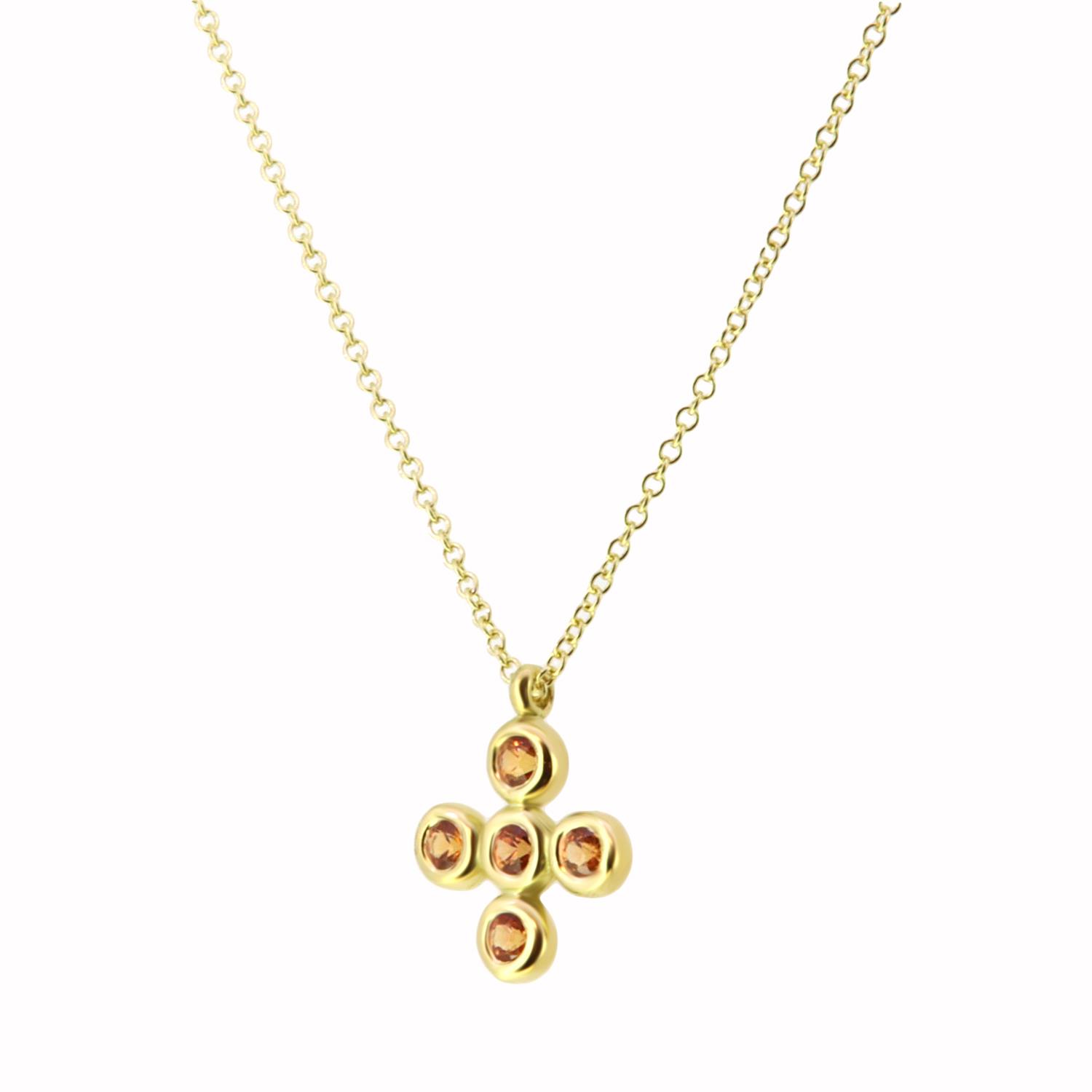 Halskette Kreuz Saphir 18K Gelbgold - Lefteris Margaritis - NG0141S