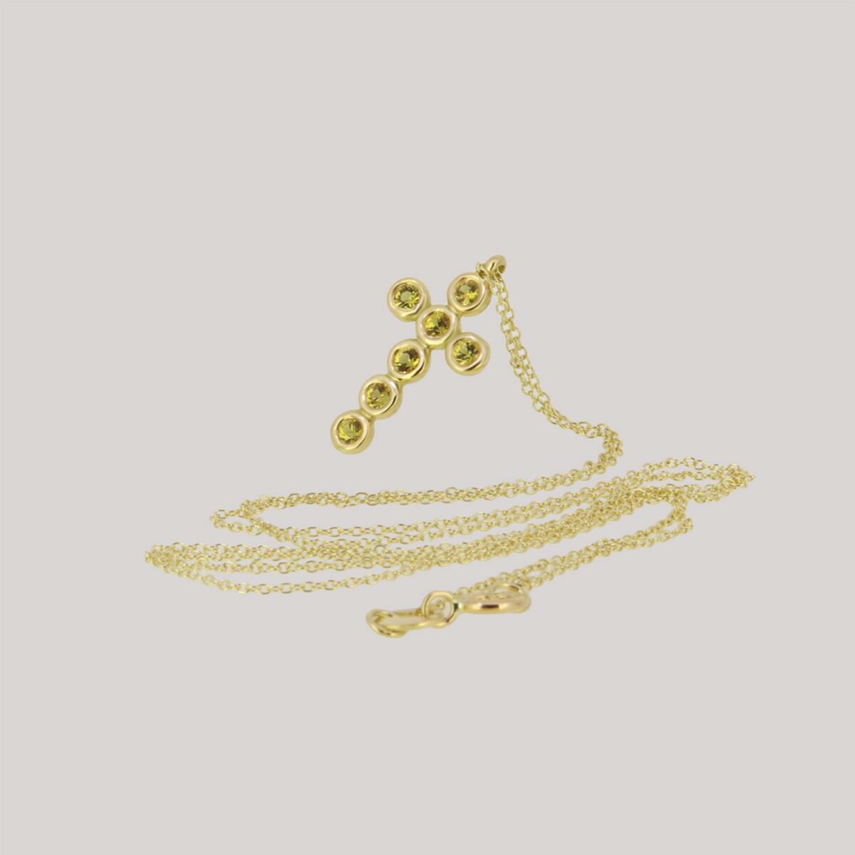 Halskette Kreuz Saphir 18K Gelbgold - Lefteris Margaritis - NG0142