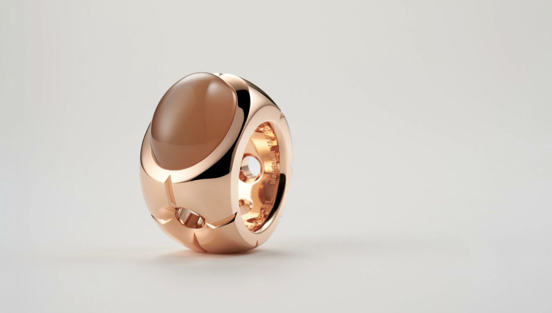 Ring XXL Roségold mit Mondstein Cabochon - Jochen Pohl - 101CXXLRMond