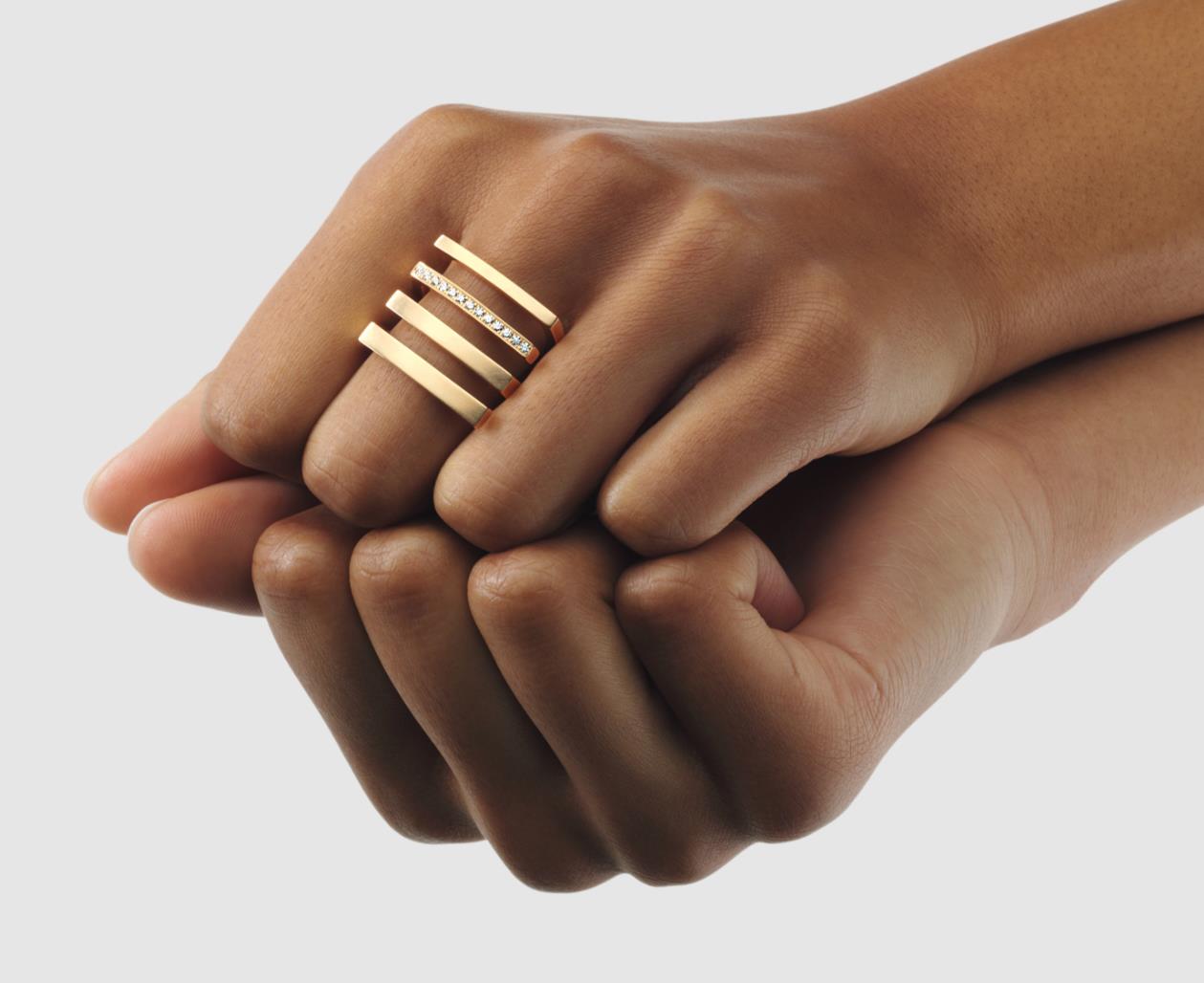 Ring Zebra mit Brillanten 18K Roségold - Angela Hübel - 3105rose