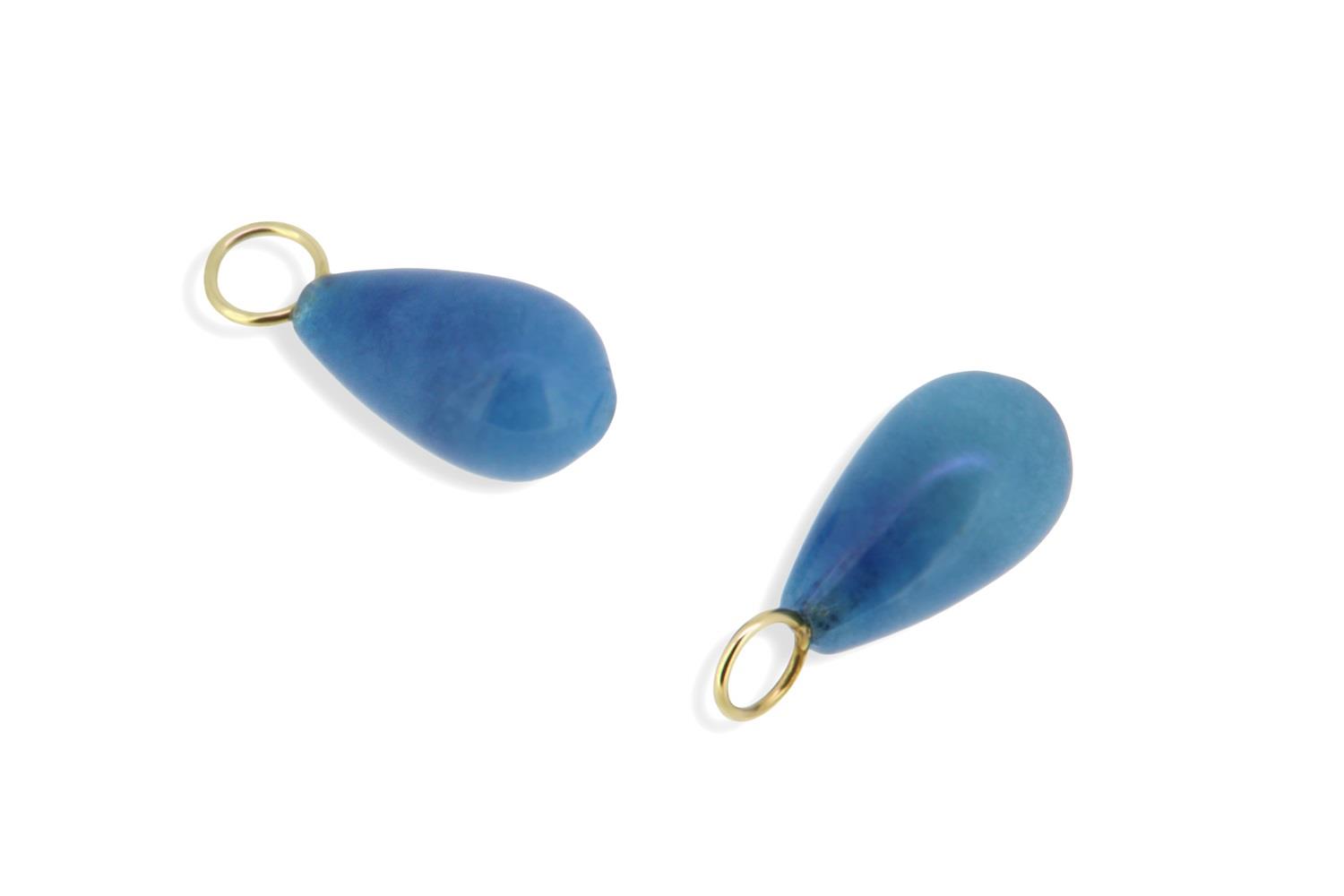 Einhänger Jade blau Gelbgold - GalerieVoigt - 324stei04-4