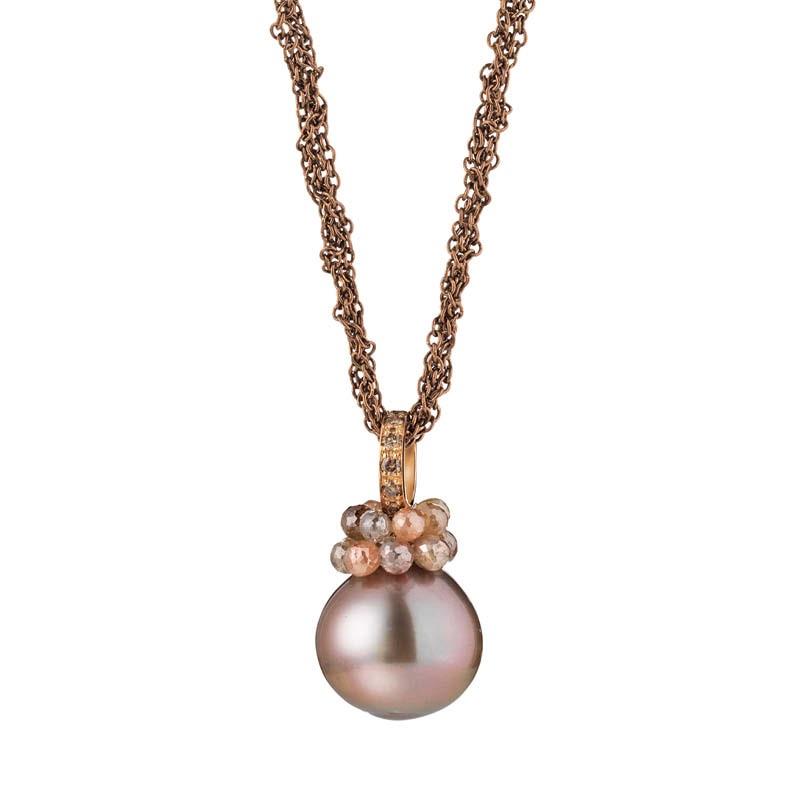 Halskette Tahitiperle Brillanten Roségold Silber - Gellner - 5-21376-67