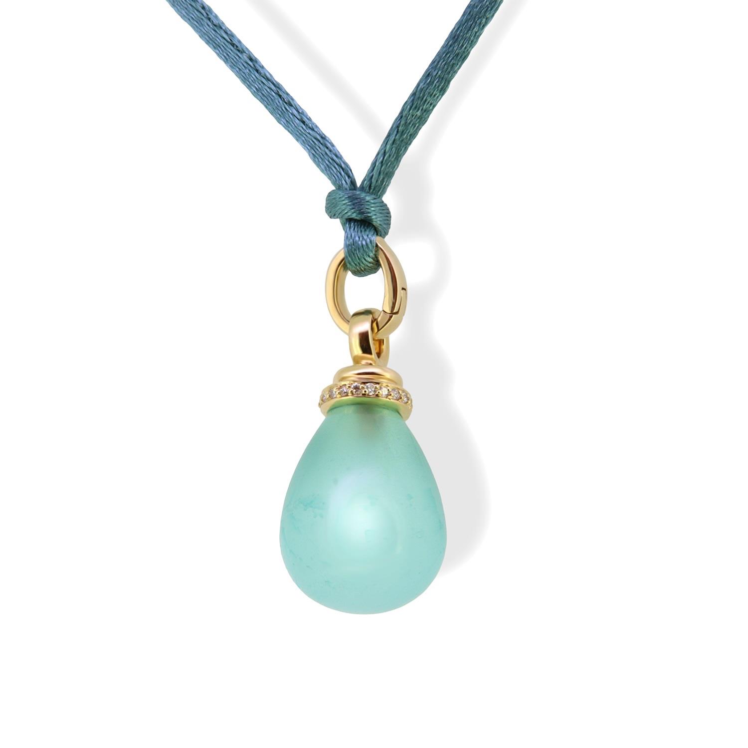 Anhänger Campanile Chalcedon blau Gelbgold - GalerieVoigt - 51540CN0100